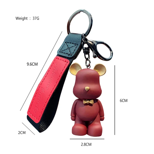 Cute Resin Keychain Charm Tie The Bear Pendant 5