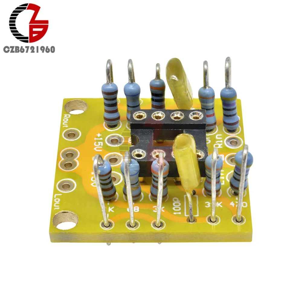 Двойной OP Amp плата предусилителя DC усиления PCB для NE5532/OPA2134/OPA2604/AD826