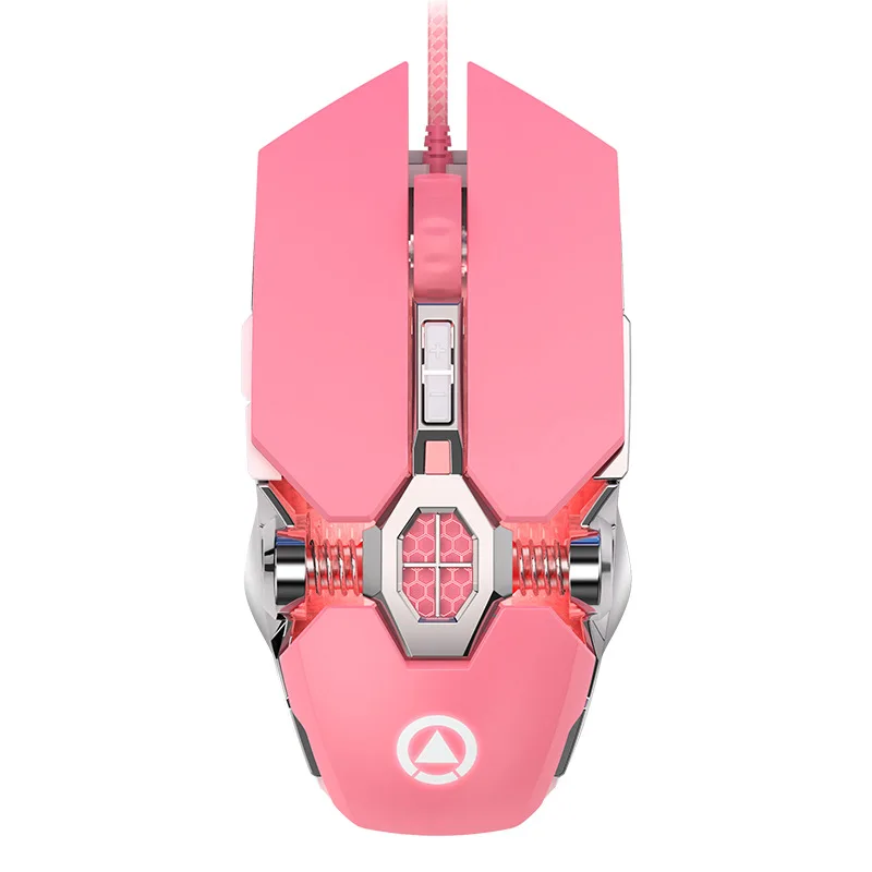

Portable Wired Mouse Adjustable Optical USB Backlit Gaming Mouse Home Office Game Mice for PC Computer Laptop Girl Pink