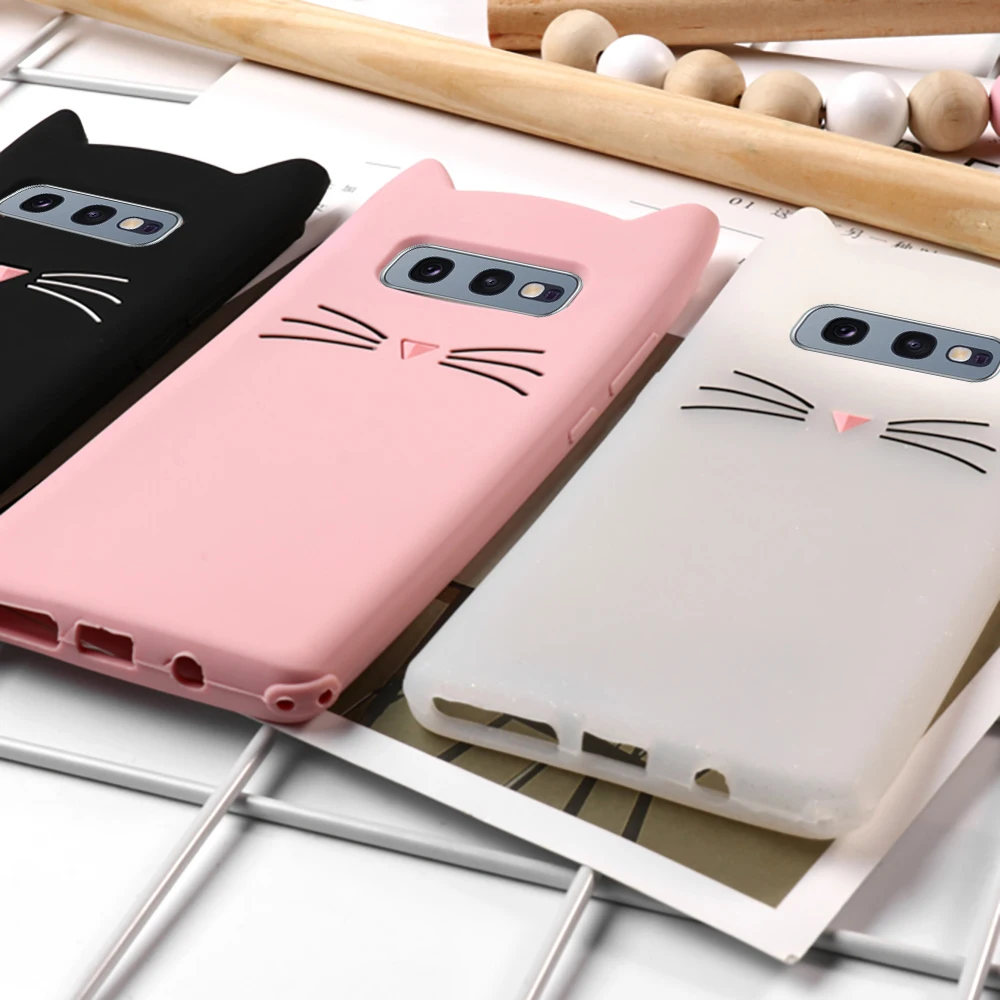 Милый силиконовый резиновый чехол для телефона LAPOPNUT с 3D кошкой Samsung Galaxy S10e S7 Edge S10