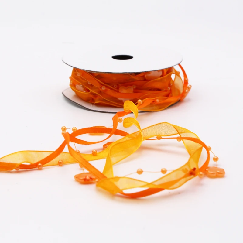 

New 2 Yards/Paper roll Organza ribbon flowers spring gift ribbon fashion pink ribbon For Wedding Diy Party Decorationd