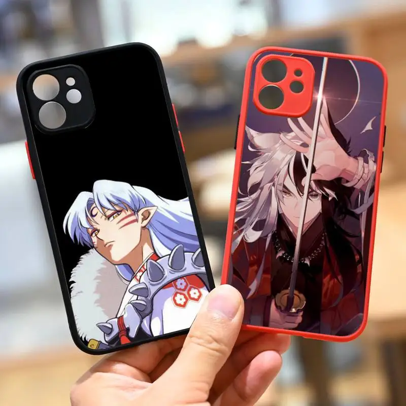 

Anime Inuyasha Sesshoumaru Phone Case For iPhone 13 12 11 Mini Pro XR XS Max 7 8 Plus X Matte transparent Back Cover