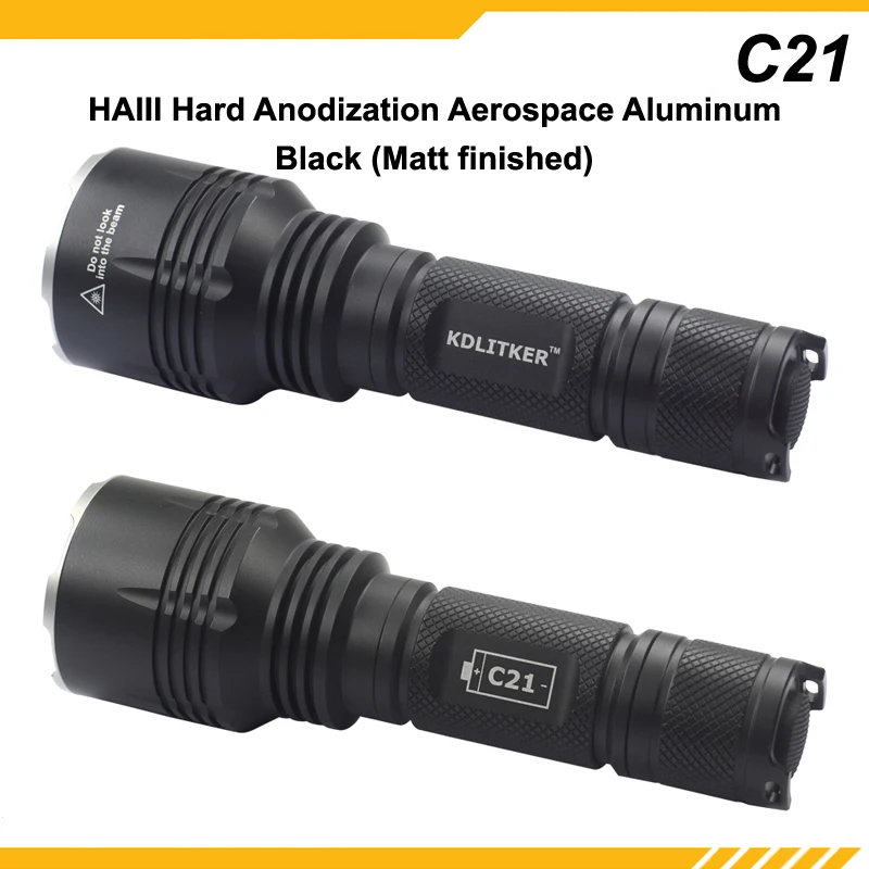 Светодиодный фонарик KDLITKER C21 Cree XHP70.2 3600 люмен 5 режимов черный (1x21700)|Фонарики и