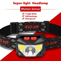 8 modes handfress motion sensor powerful led headlight headlamp head lamp cob flashlight torch head light for camping fishing