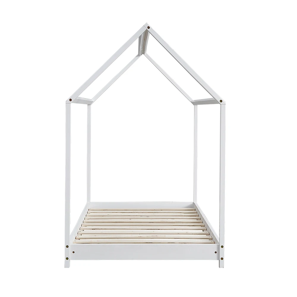 Сосновая детская кровать 85X167 см в форме дома белая или натуральная с защитой