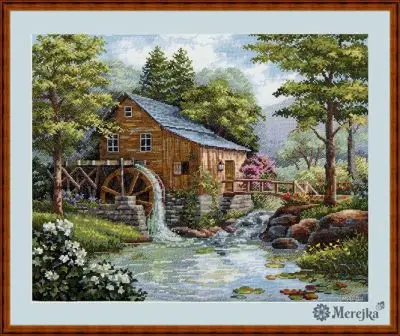 

Linzhong water mill 56-47 Cross Stitch Set DIY Kit Embroidery Needlework Craft Packages Cotton Fabric Floss