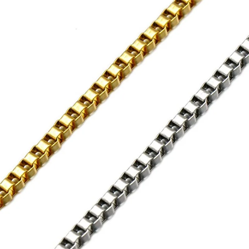 Venetian Square Box Chain Necklace Electric Gilt Color-Retaining Lady's Clavicle | Украшения и аксессуары