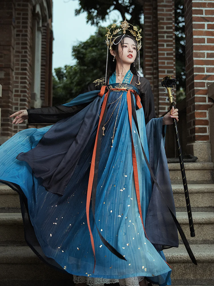 

Черный женский кардиган Hanfu с прямым вырезом
