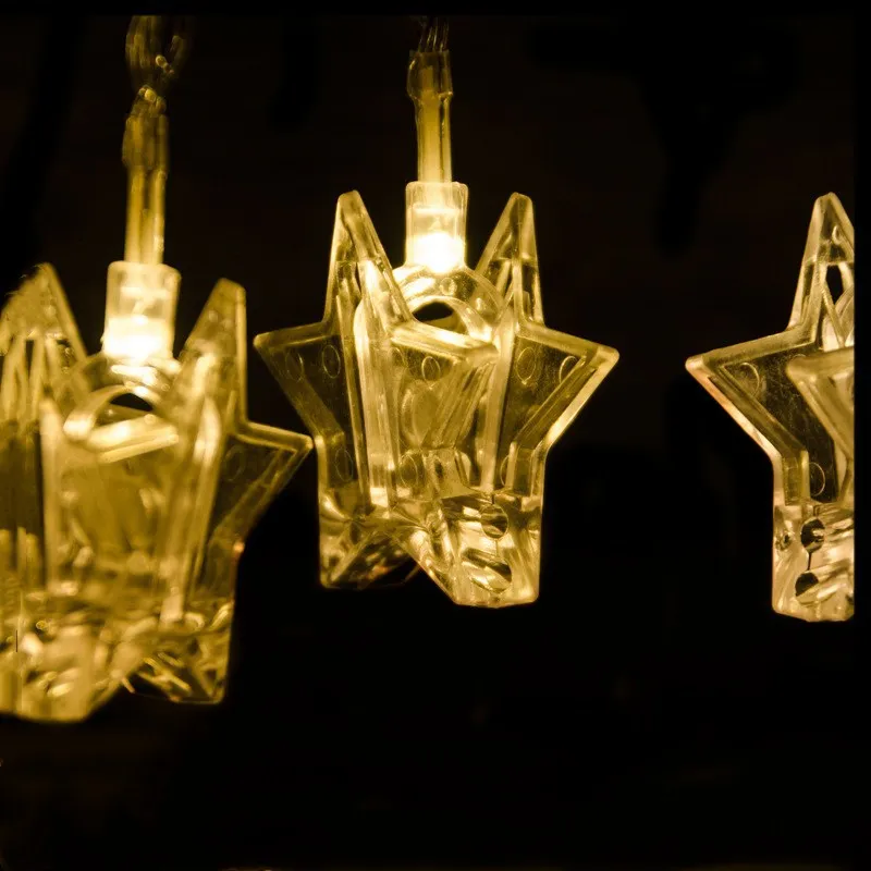 Светодиодная гирлянсветильник на батарейках с зажимом для фотографий