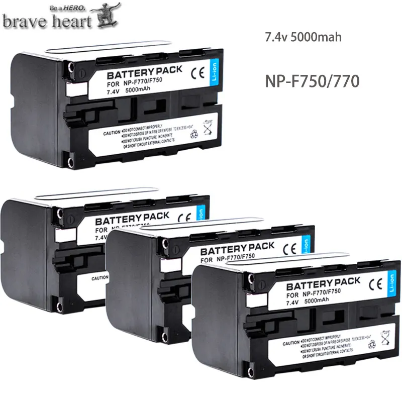 4x bateria NP-F770 NP-F750 NP F770 np f750 NPF770 750 батареи+ ЖК-дисплей USB Зарядное устройство для sony NP-F550 NP-F770 NP-F750 F960 F970