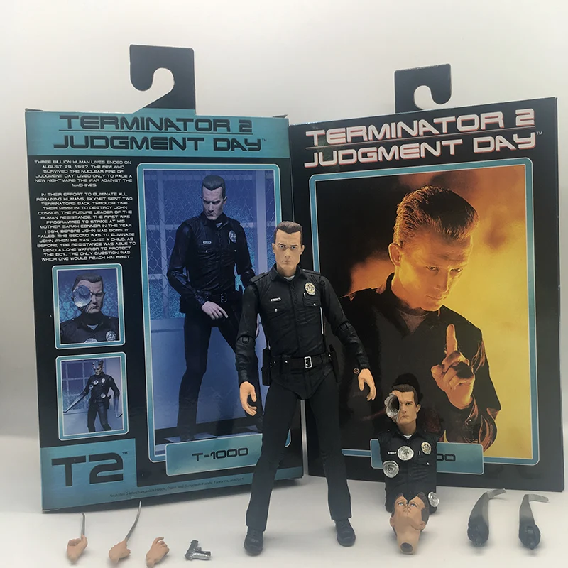 NECA Терминатор T 1000 рисунок решения на мотоцикл полицейский Шварценеггер фигурку
