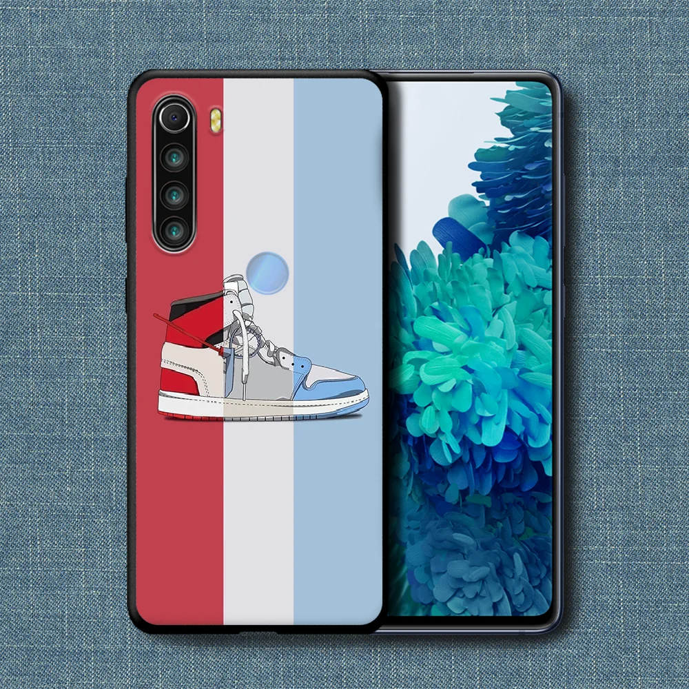 

Trend Brand Shoe Sneakers Phone Case For Xiaomi Redmi Note 7 8 8T 9 9S 4X 7 7A 9A K30 Pro Ultra black Waterproof Silicone Cell