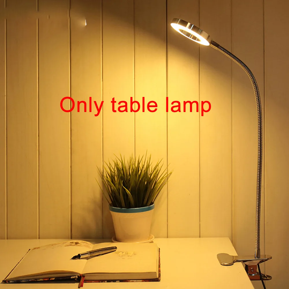 

12W Dimmable Flexible Clip On Study Desk Lamp Bedside Reading Light Led USB Eye Protection Office