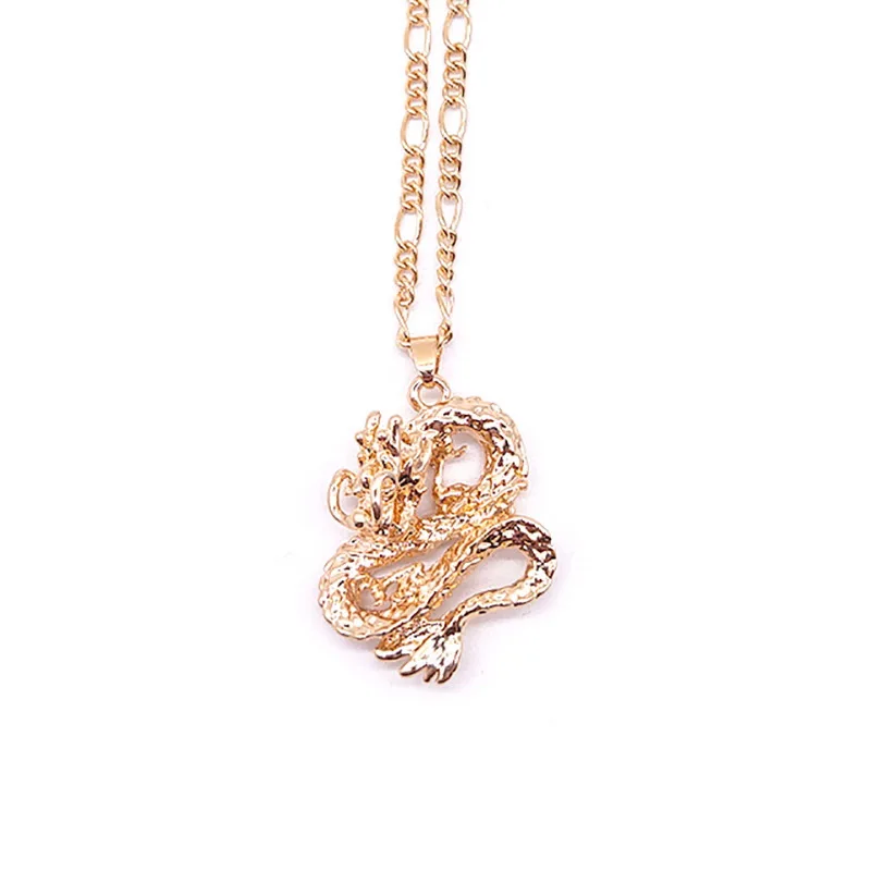 

New Fashion Dragon Pendant Necklaces Women Gold Color Rose Flower Choker Necklace Mascot Ornaments Clavicle Chain Collar Jewelry
