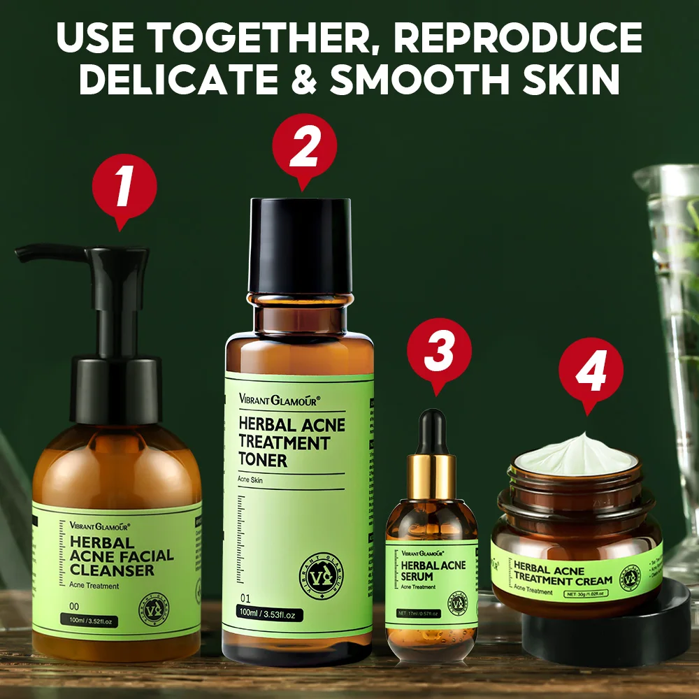 Яркий гламурный травяной уход за кожей лица 5 шт./компл. крем для Сыворотка тонера