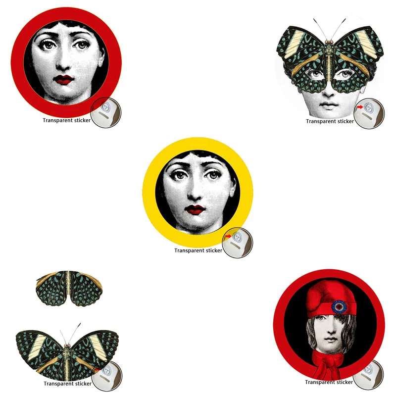 Милан Италия дизайнер fornasetti таблички узор обои разделенные картины настенные наклейки DIY Украшение стены 8 дюймов - Цвет: 6