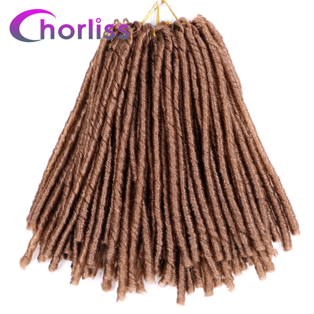 Light Brown 27 Мягкие искусственные локоны в стиле Crochet косички Ombre Jumbo Dread прическа африканская цветная синтетическая косичка наращивание волос черный коричневый Locs - Цвет: Light Brown 27