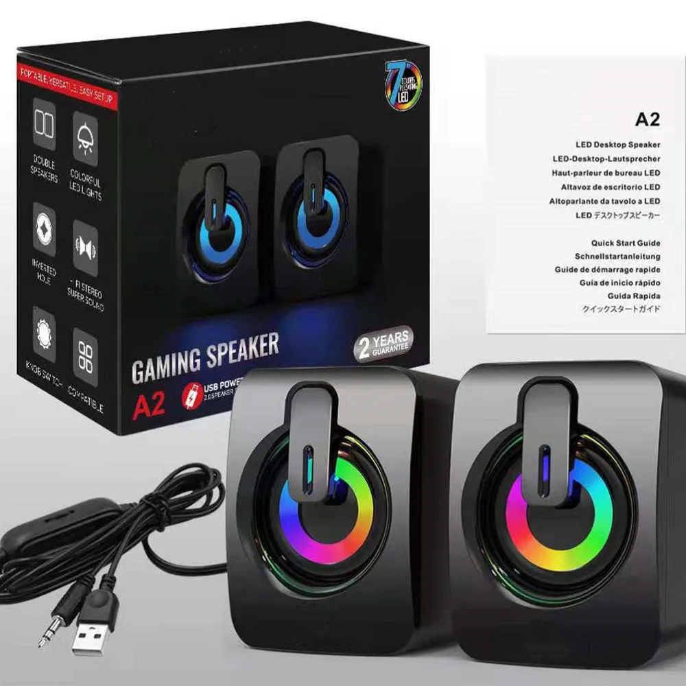 

1 Pair of Gaming Speakers USB-Powered Speakers Wired Desktop Speakers Tools