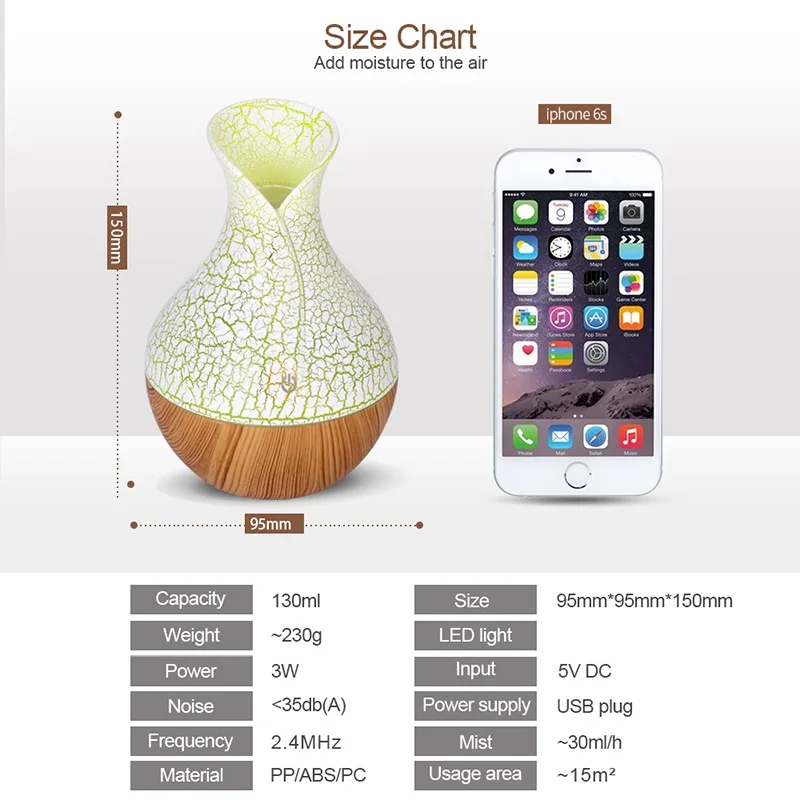 Деревянный Электрический увлажнитель воздуха 130 мл USB|Увлажнители воздуха| |