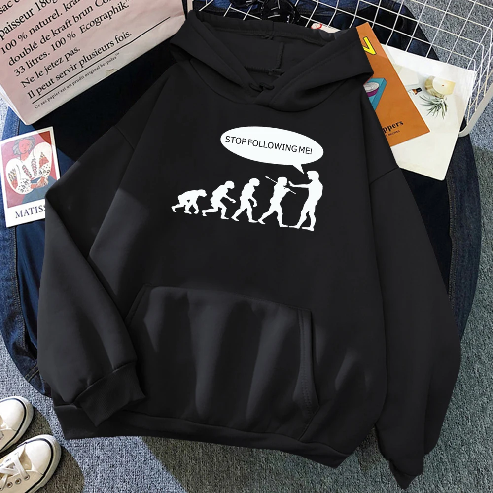 

Stop Following Me Caveman funny men sweatshirts Caveman Evolution Hoodies Men 2021 spring winter new fleece high quality hoodie