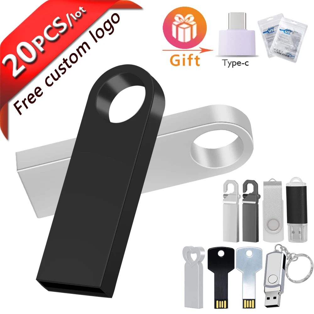 

20pcs/lot USB Flash Drive 1gb 2gb 4gb 8gb Mini Pendrive 128gb 64gb 32gb 16gb Pen Drive2.0 USB Stick Disk on Key Memory free logo