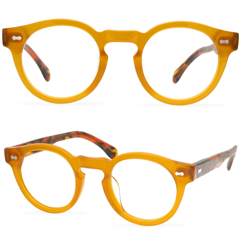 

Модные круглые очки, простая ацетатная полноразмерная оправа в стиле ретро, дизайнерская женская оправа для очков, очки карамельных цветов lunette homme