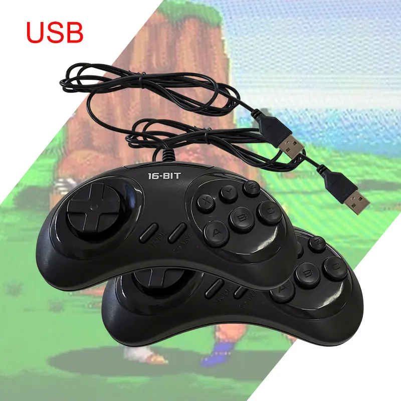 Игровой контроллер с USB-кнопками для USB SEGA держатель джойстика ПК MAC Mega Drive