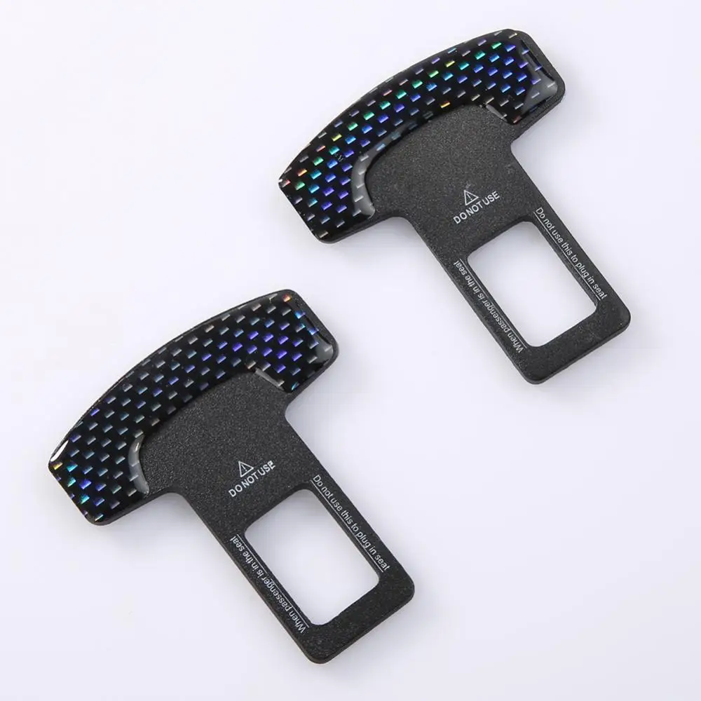 

2Pcs Safety Belt Buckles Real Carbon Fiber Aluminum Alloy Car Seat Alarm Canceler Stopper for Most Cars Пряжка ремня безопасност