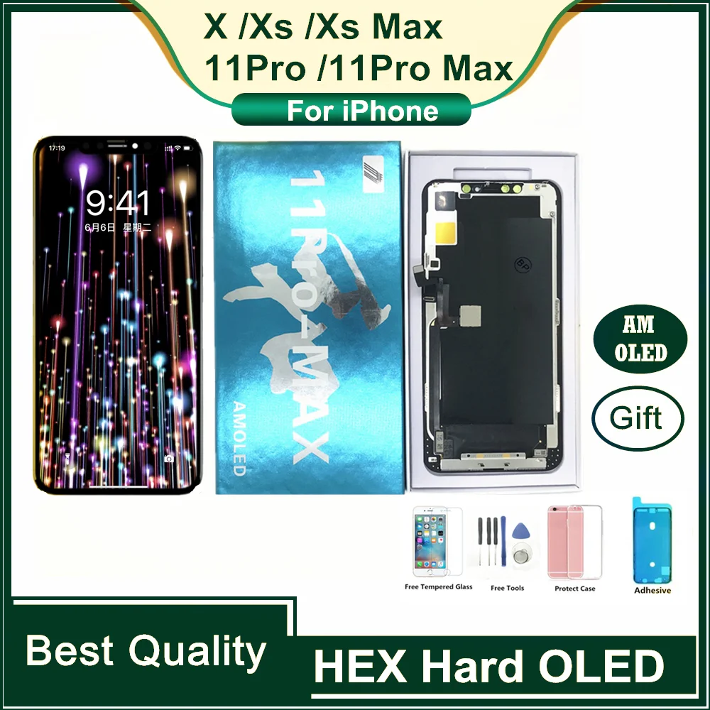 100% тест ZY GX JK LCD Pantalla экран для iPhone X 10 OLED ЖК дисплей сенсорный дигитайзер сборка