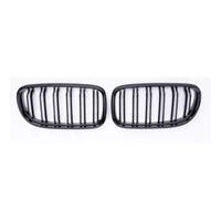 for bmw 3 series e90 2009 2012 car grill guard front strips grille double lines auto accessory abs matte black styling cover