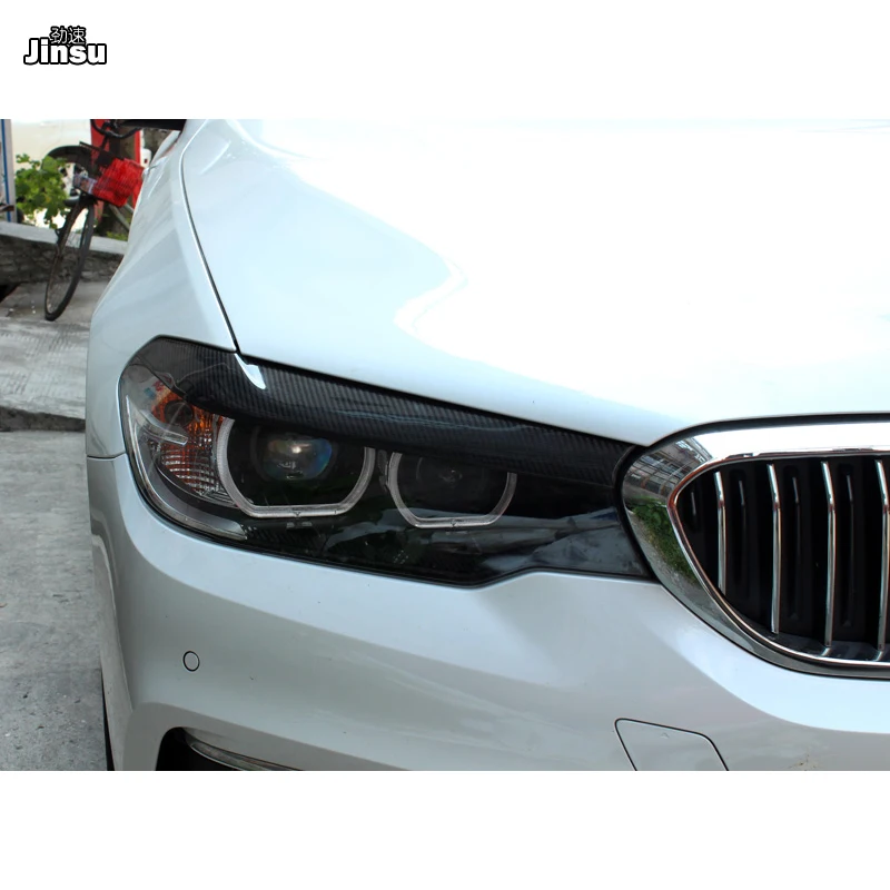 2 шт. накладки на передние фары из углеродного волокна для BMW 525i 530i 540i 2017 - 2019 G30 G31 F90