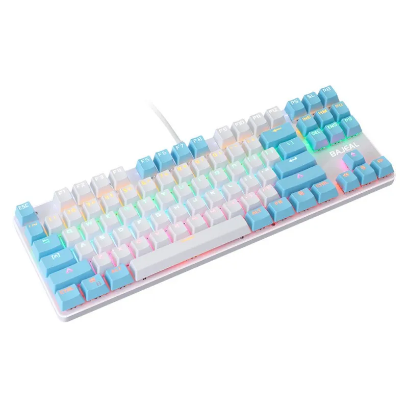 

Two-color 87-key Green Axis Mechanical Keyboard Green Axis Wired 87-key RGB Backlit Mechanical Gaming Keyboard