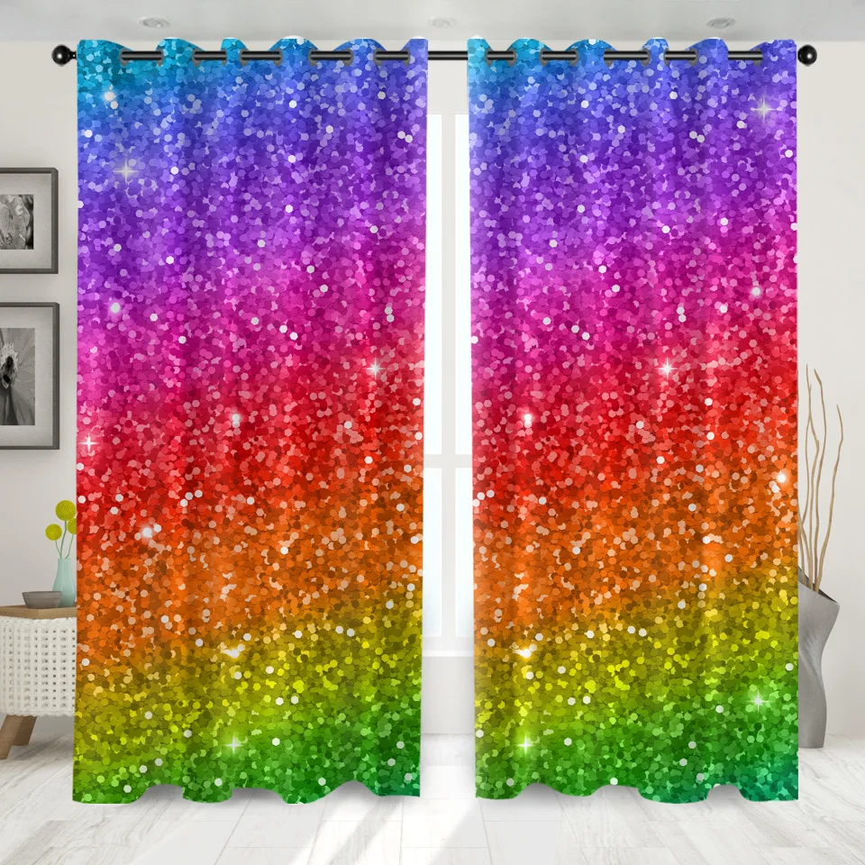 Мягкие радужные оконные затемняющие шторы SOFTBATF для гостиной спальни