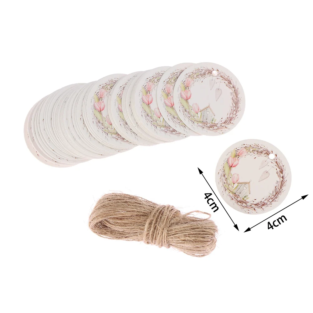 50 шт. Новые Вечерние бумажные бирки с цветами белые подарочные Подарочная