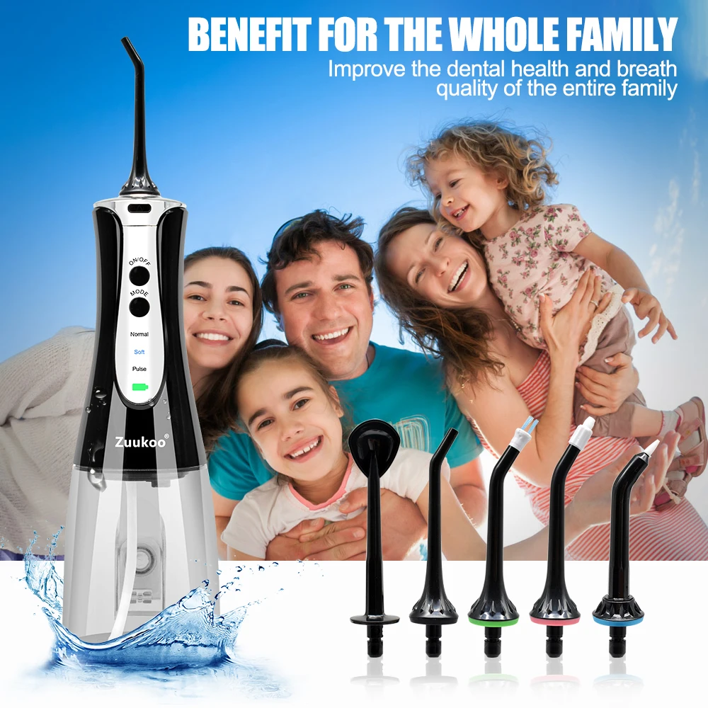 

Oral Irrigator 320ml Portable Water Flosser USB Rechargeable Teeth Whitening Dental Irrigators Braces Teeth Cleaner Gift Travel