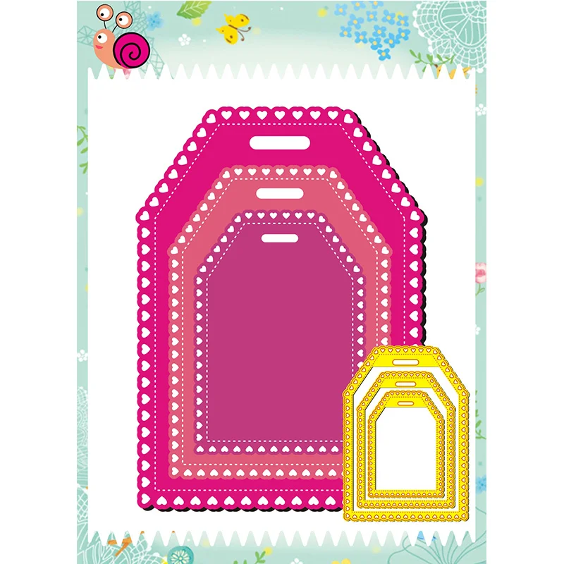 Новинка 2021 кружевная рамка для фона металлические Вырубные штампы в форме сердца