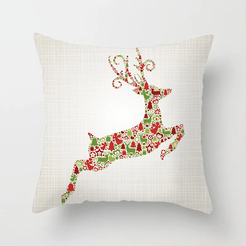 Fuwatacchi Рождественский чехол с рисунком Санта-оленя Снежная мягкая декоративная