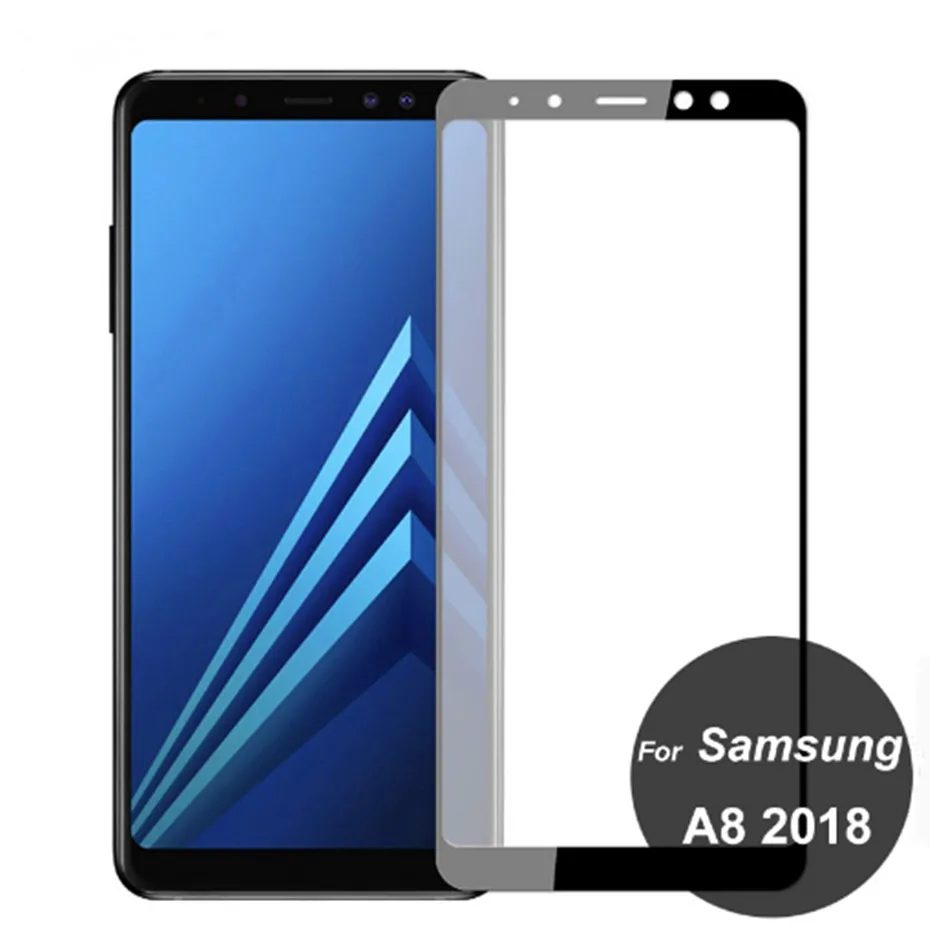 Закаленное стекло для Samsung Galaxy A8 защитное с полным покрытием экрана Plus 2018