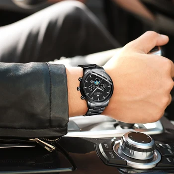 FNGEEN Fashion Mens Watches Top Brand Luxury Clock Casual Stainless Steel Men Watch Sport Waterproof Quartz Wristwatches Saat Other Image