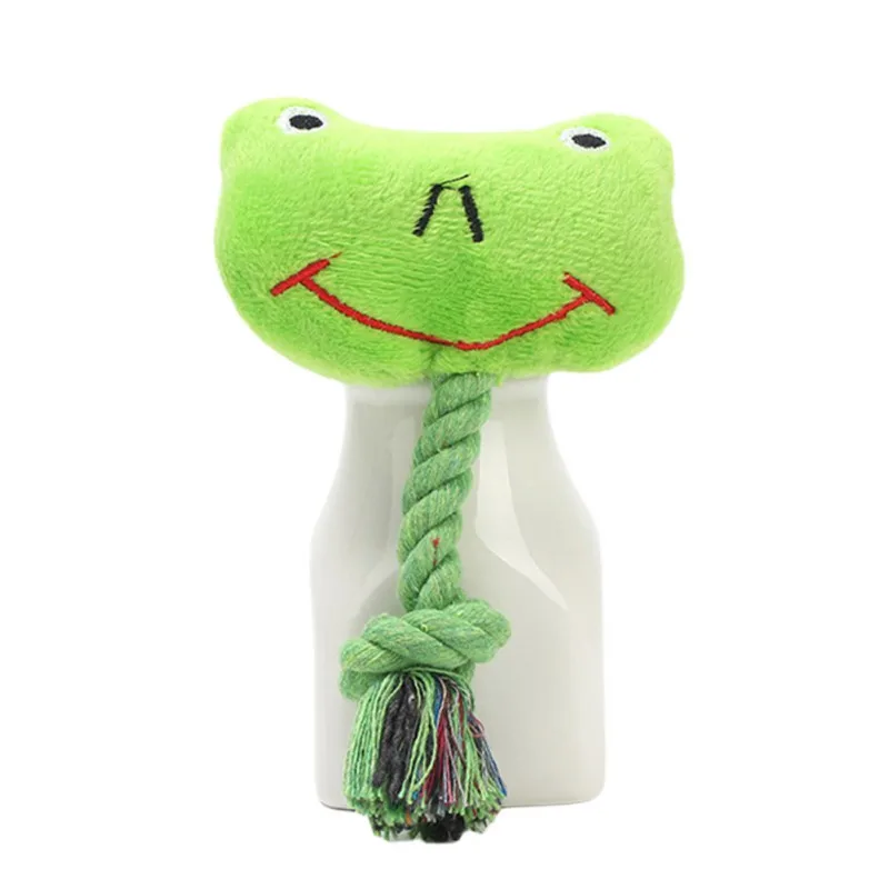 

Squeak Dog Toys Plush Sound Dog Cat Toys Funny Fleece Durability Chew Molar Cotton Rope Elephant Cow Frog Toy Fit For All Pets