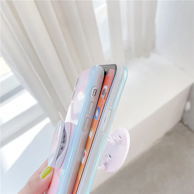 Luxury Gradient Watercolor Phone Holder Case For iPhone 11 Pro Max 7 8 Plus SE 2020 X XR XS Soft Silicone Covers | Мобильные
