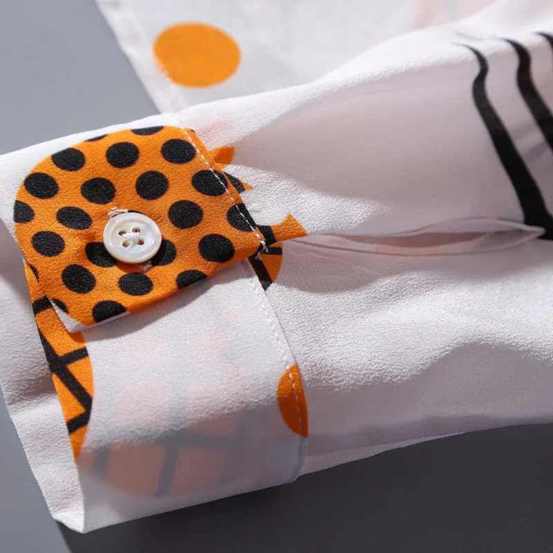 Женские топы и блузки весна 100% натуральный шелк блузка с длинным рукавом рубашки