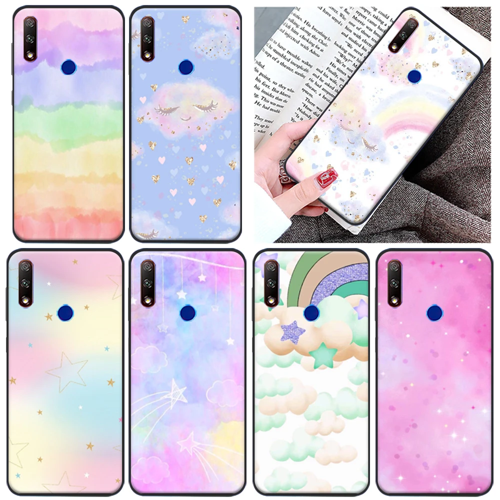 

Stars Glittering Colorful Pony Phone Case For Huawei Honor 10 V10 10i 10X 9X V9 9 8X 8C 7X Lite Soft TPU Cases Coque Carcasa