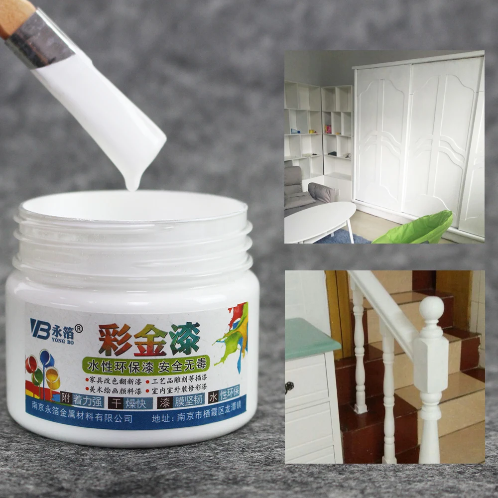

100ML White Wood Varnish Paint for Wood Water-based Paint for Wall Arts Crafts Wooden Iron Door Acrylic Paint Furniture Paint