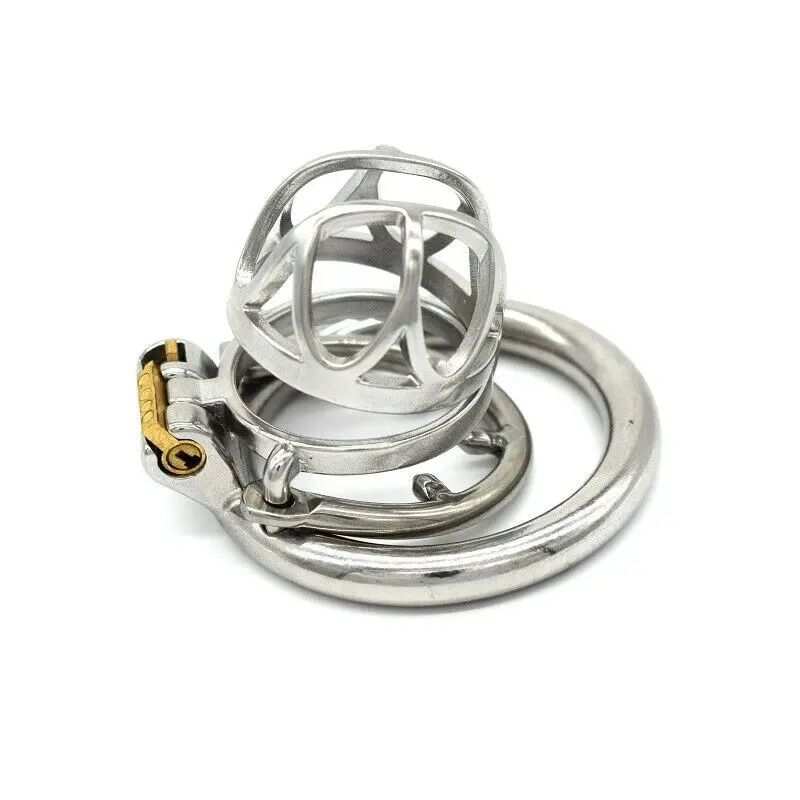 

Stainless Steel Male Chastity Cage Short Men's Locking Belt Restraint Device 263 Chastity Cock Rings