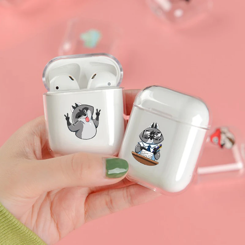 

Чехол с рисунком енота елиши для Apple Airpods 2, прозрачный силиконовый чехол для беспроводных наушников Air Pod, аксессуары, чехол
