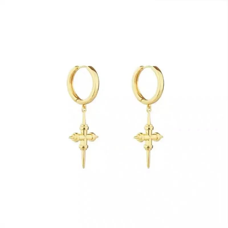 

TIMEONLY Unique Design Cross Dangle Earrings for Women Ladies Circle Metal Retro Charm Earring Sattement Fashion Accessories