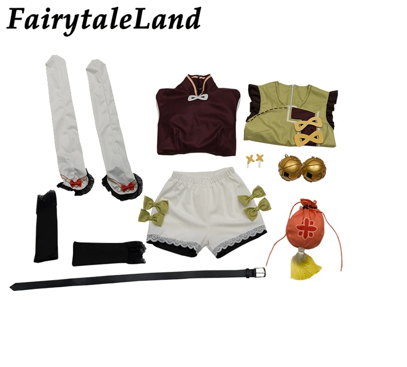 

Genshin Impact Cosplay Yaoyao Dress Halloween Game Costume Lolita Dress Adult Women Outfit