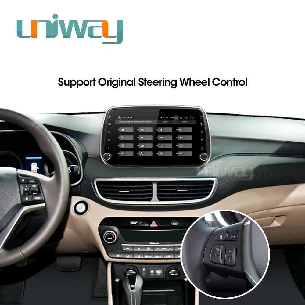 Uniway android 9 0 2G + 32G Автомобильный dvd плеер для Hyundai Tucson/IX35 2018 мультимедийный