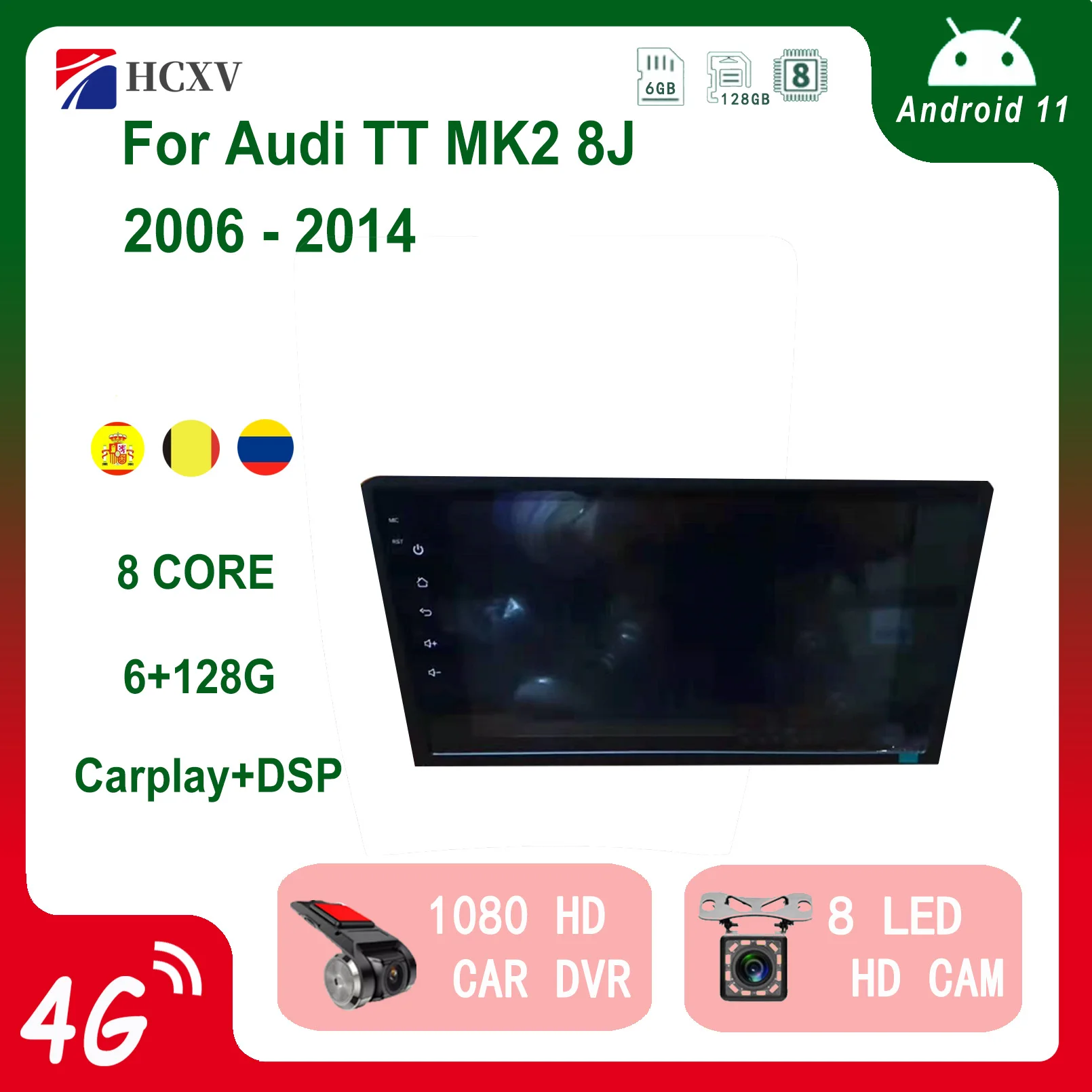 HCXV Car Radio Android Player For Audi TT MK2 8J Car Intelligent System DVD Multimedia Player Navigation Car Audio Backup Camera HCXV Car Radio Android Player For Audi TT MK2 8J Car Intelligent System DVD Multimedia Player Navigation Car Audio Backup Camera